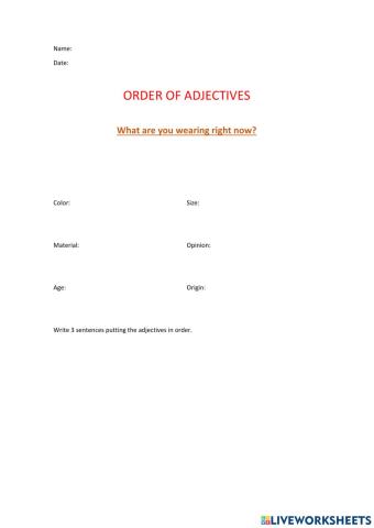 Adjective Order