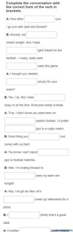 Present simple and continuous