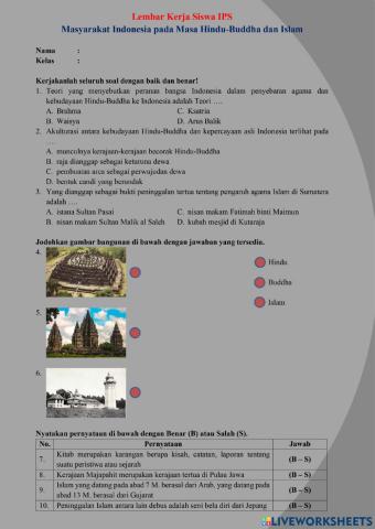 Lkpd Masyarakat Indonesia pada Masa Hindu-Buddha dan Islam