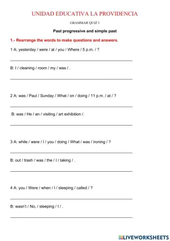 Past tense and past progressive