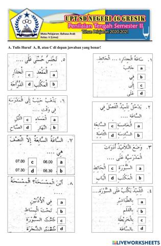 B. Arab Kelas 5 PTS 2