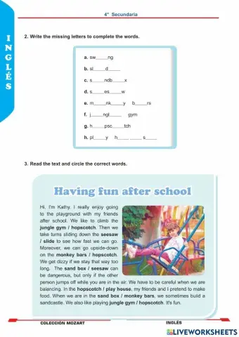 Unidad 2 - inglés 4°