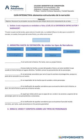 Tipos de narradores y personajes narrativos