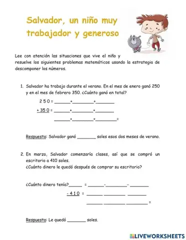 Descomposición de números con problemas