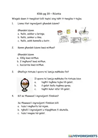 Riċetta - Klikk pg 38, 39