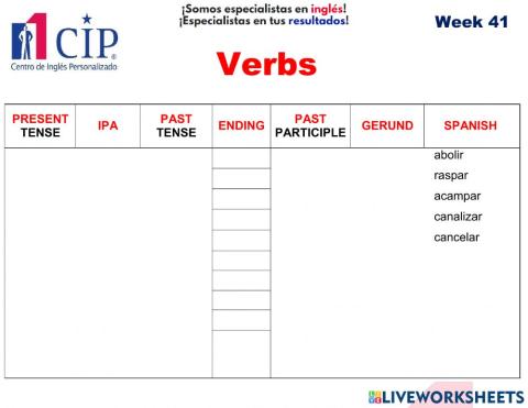Verbs week 41