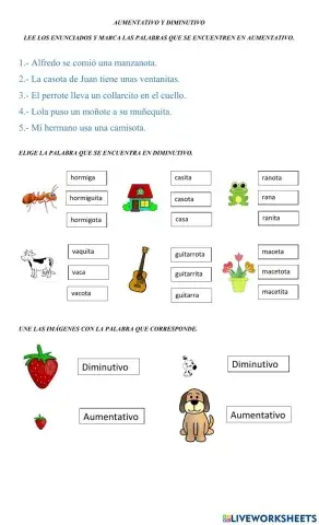 Aumentativo y diminutivo