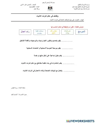 وظائف انترنت الاشاياء