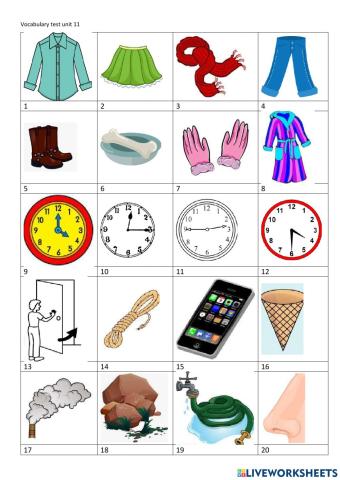 Vocabulary test unit 11 F&F2