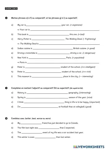 Comparative - superlative