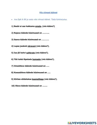 Viis viimast käänet