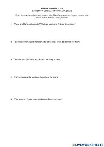 Human Possibilitis Gattaca