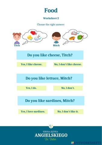 Food - Unit 6 - Worksheet 2 - IE2