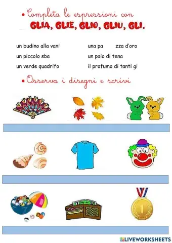 Glia glie gli glio gliu