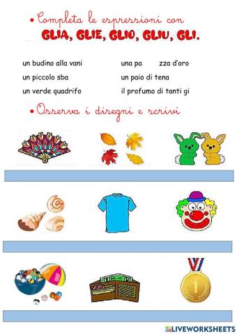 Glia glie gli glio gliu