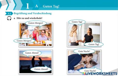 Begrüssung und verabschiedung(günün dilimleri