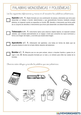 Palabras monosémicas y polisémicas