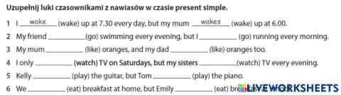 Present simple affirmatives