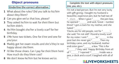 Object pronouns