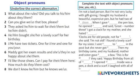 Object pronouns