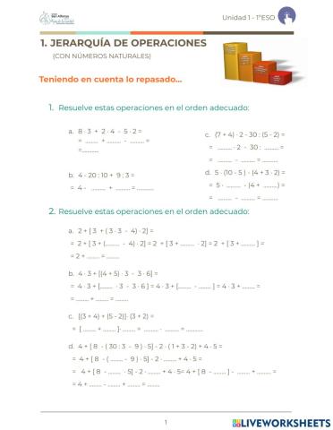 Jerarquía Números Naturales