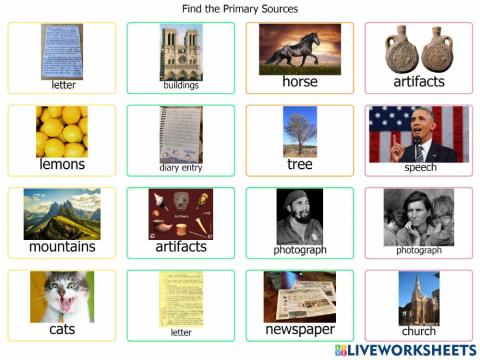 Primary sources search