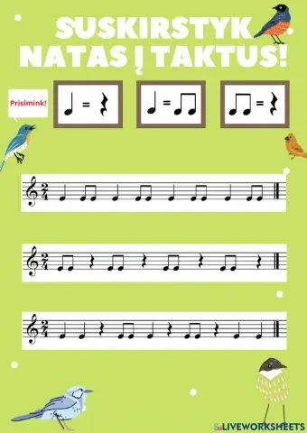 Sudėk natas į taktus