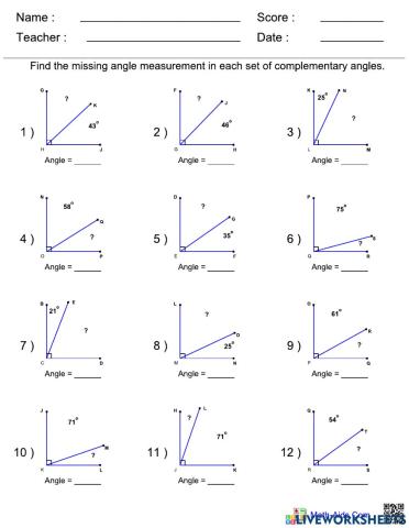Complementary Angles