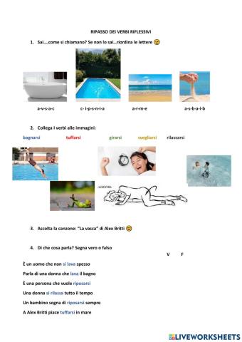 Ripasso dei verbi riflessivi