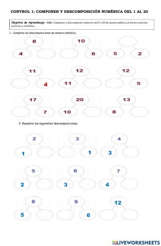 Control de COMPOSICIÓN Y DESCOMPOSICIÓN
