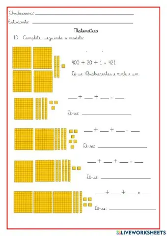 Composição e decomposição de Números até 1000