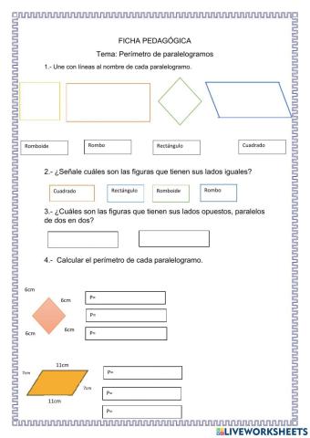 Perímetro de paralelogramos