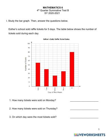 Math 6 4th Qtr Summative Test B