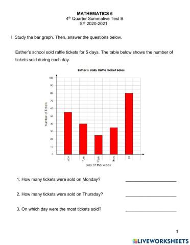 Math 6 4th Qtr Summative Test B