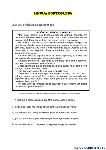 Língua Portuguesa - Textos