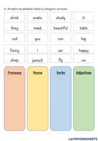 Parts of Speech and Sentence Unscramble
