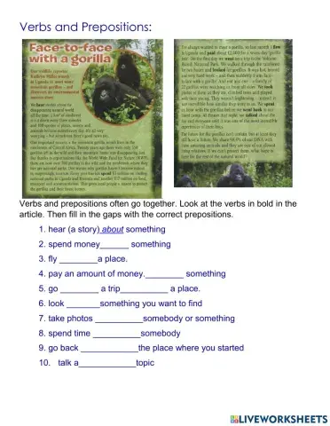 Verbs and Prepositions