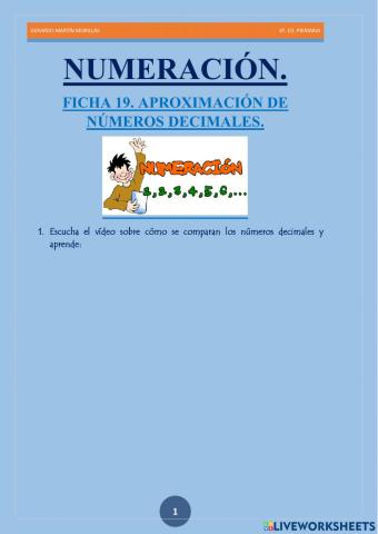 Numeración. Ficha 19.
