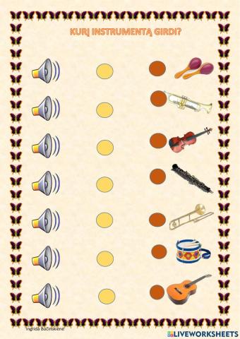 Kurį instrumentą girdi?
