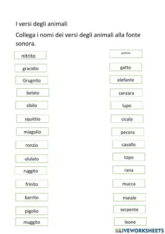 I versi degli animali