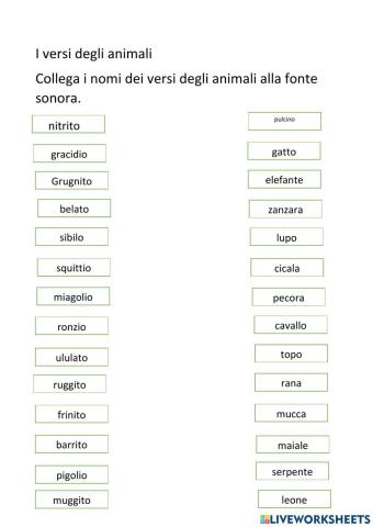 I versi degli animali