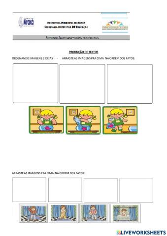 Ordenando ideias e frase