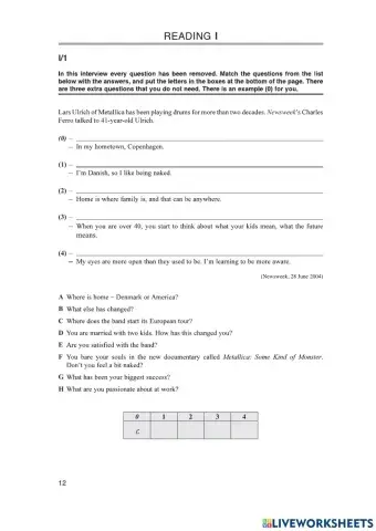 Érettségi reading comprehension-Interviews