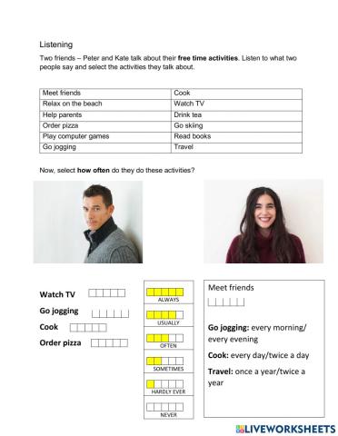 Listening adverbs of frequency