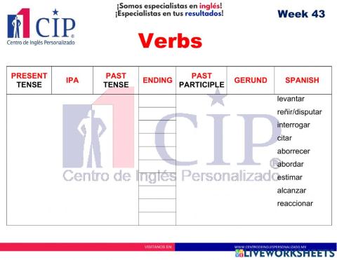 Verbs week 43