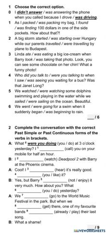 Past continuous and past simple