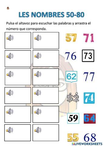 Les nombres cto 50-80