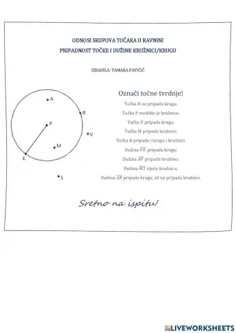 Krug i kružnica, 3. razred