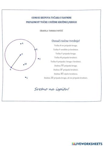 Krug i kružnica, 3. razred