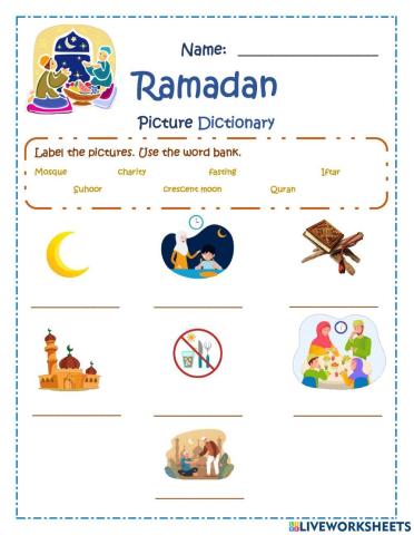 Ramadan Picture Dictionary